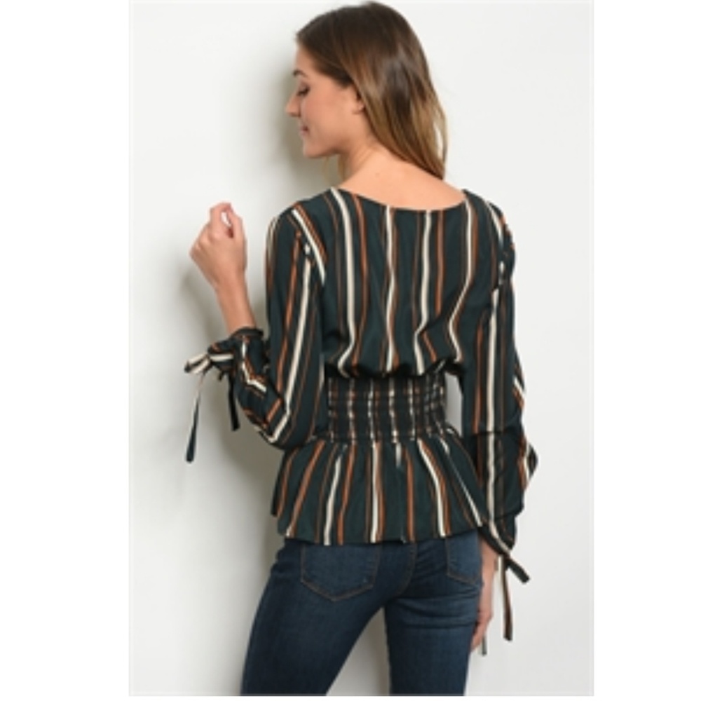 Green Striped Top - Picture 4 of 7